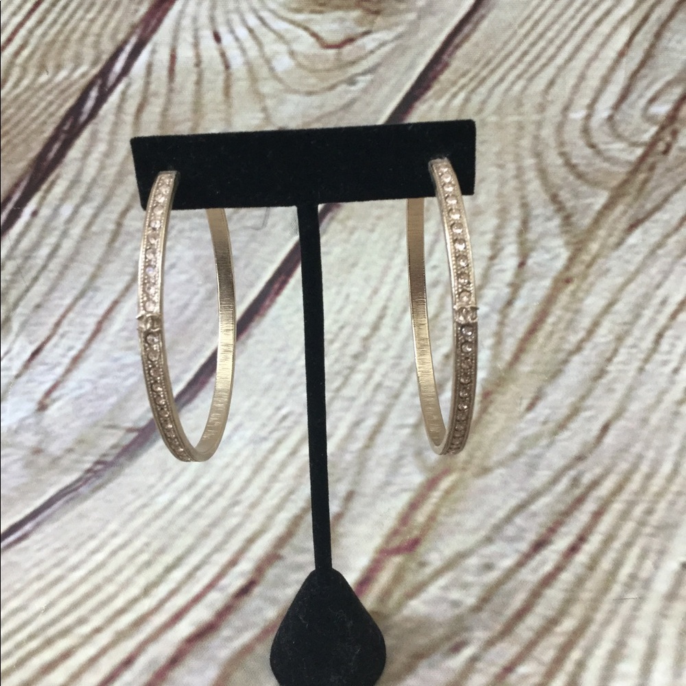 CHANEL 2.5inch Strass Hoops (Cruise Collection)